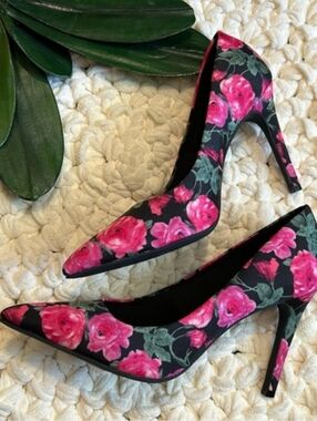 Christian Siriano floral heels